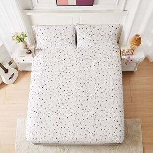 Mingled Threads - Celestial Garden Full Celestial Sky Jersey Sheet S White